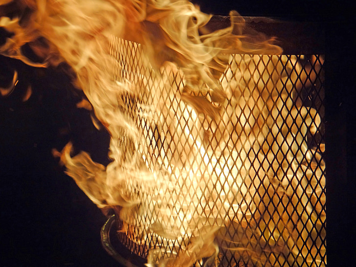 пламък, пожар-яма, през нощта, огън, Ориндж, забавно, огън - природен феномен
