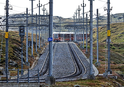 Gornergrat, toget, Mountain railway, tandhjulsbane, gleise, jernbanetrafik, Matterhorn