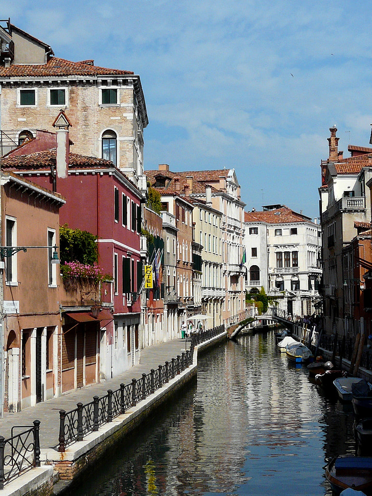 Fondamenta-garzotti, Ιούνιος, το καλοκαίρι, Ιταλία, Ρίο marin, Βενετία, κανάλι