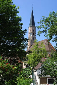 Biserica, caramida, Bavaria, gotic, catolic, caramida gotica, Steeple