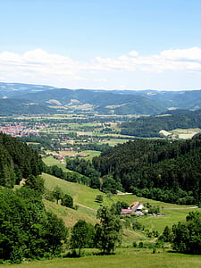 forêt-noire, vue, paysage, vue à distance, Oberried