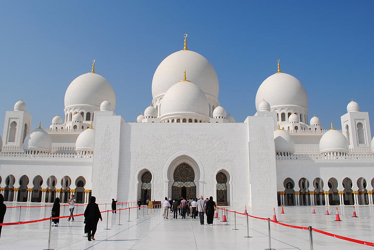 mecset, fehér mosque, Emirates, Orient, Sheikh György mosque, iszlám, Nevezetességek