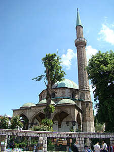 sarajevo, mosque, minaret, architecture, bosnia