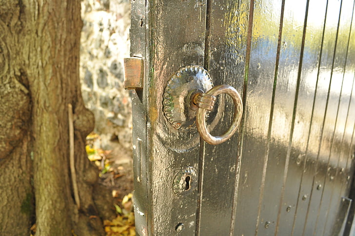 døren, låsen, Lås, gamle, vintage