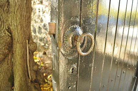 deur, Klink, vergrendelen, oude, Vintage