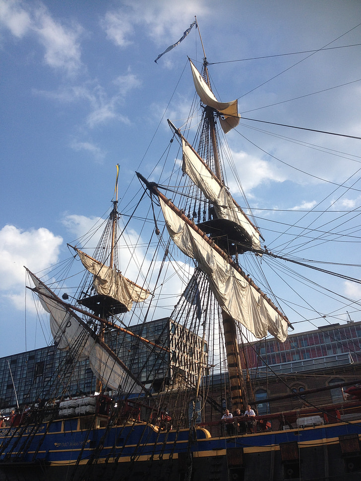 Amsterdam, tres mestre, vela, vaixell de vela