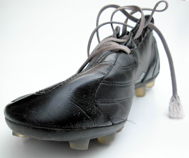 cipő, kicker, futball-boot, fekete, Labdarúgás