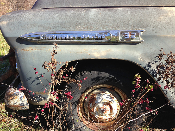 stary, Vintage, samochód ciężarowy, koła, Chevrolet, Apache, 32