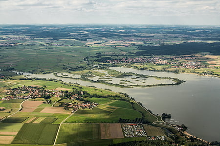 altmuehlsee, bird island, water, lake, landscape, nature, aerial View