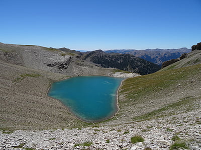 jezero rano cayolle, proći cayolle, ubaye, planine, Francuska, krajolik, Alpama Visoke Provanse