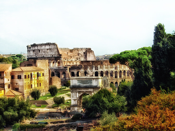 Roma, Koliziejus, Italija, istorinis, istorijos, orientyras, paskirties vietos