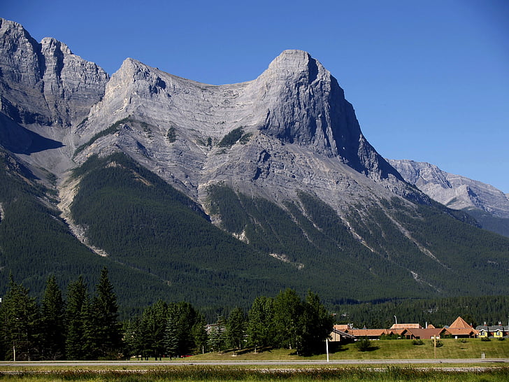 Canmore, City, by, Rocky mountains, Alberta, Mountain, natur