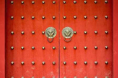 cửa, Ye xian tower, Trung Quốc phong cách, kiến trúc, Gate, door knocker, lối vào