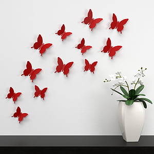 butterfly, wall, decoration, color, paper decoration, colorful, pleasure