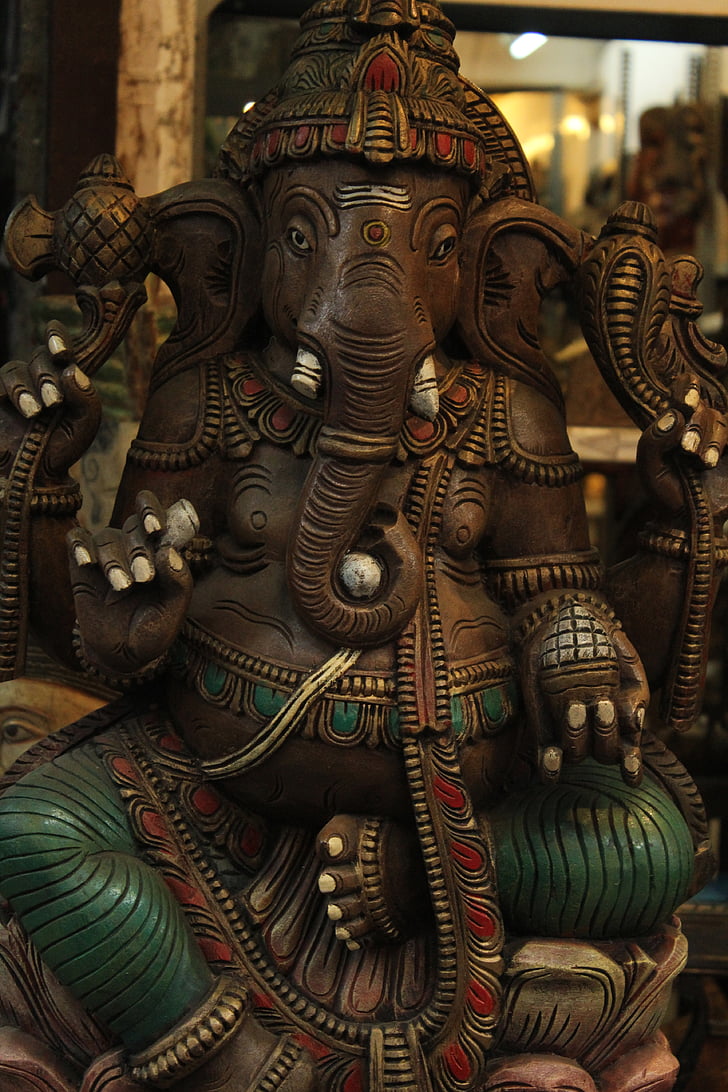 Ganeša, dramblys, Dievas, Induizmas, stabas, paveikslas, statula