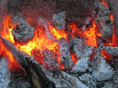 embers, fire, firebrand, campfire, grill, flame, summer