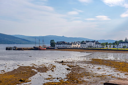 Porto de Inveraray, buraco, Escócia, cidade, Argyll, paisagem, praia