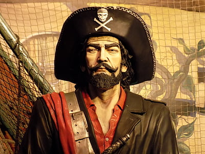 piraat, standbeeld, Corsair, kapitein, mensen, mannen, één persoon