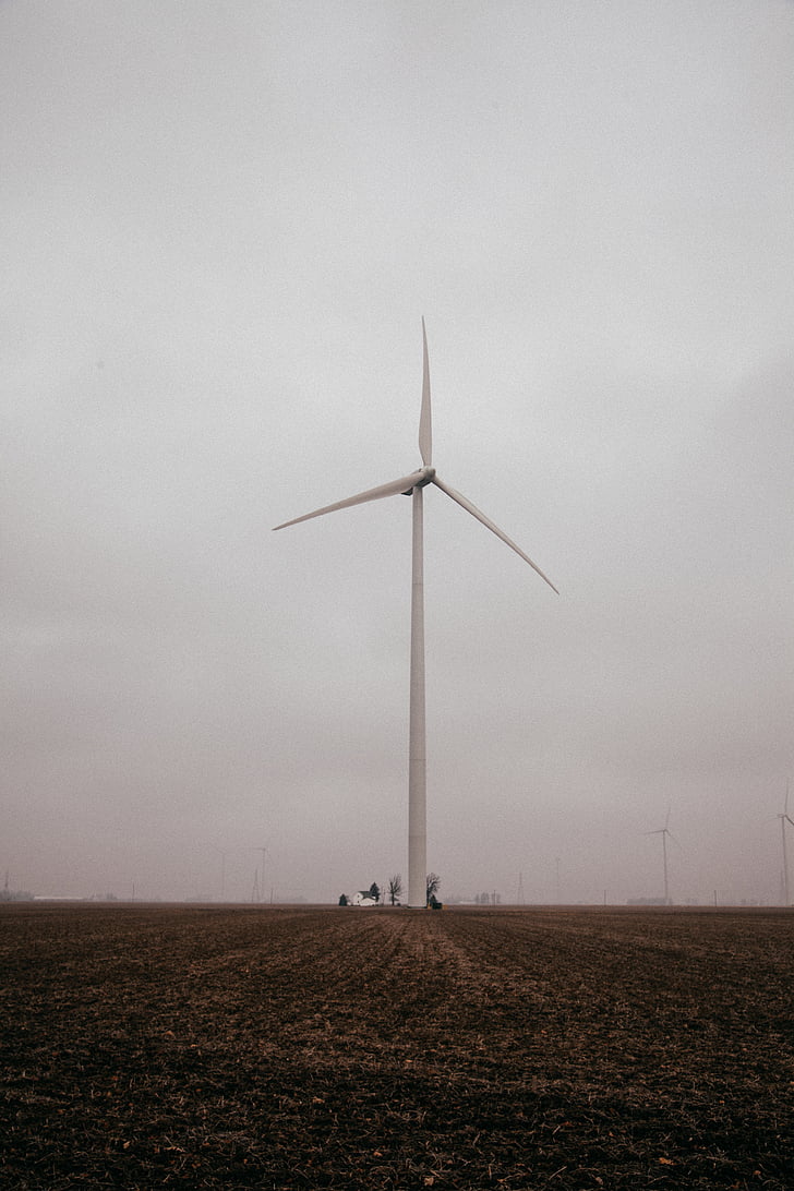blanc, Molí de vent, Molins de vent, turbin, energia eòlica, turbina de vent, conservació del medi ambient