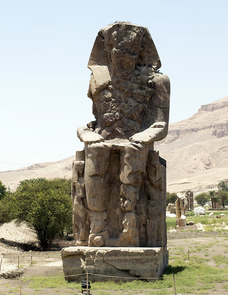 agamemnon, memnon, colossi of memnon, luxor, culture, ancient times, statue