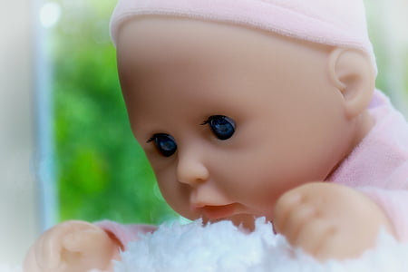 boneca, menina, boneca recém-nascida, -de-rosa, bebê-boneca, Cap, orelhas