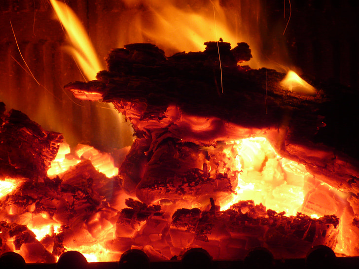 fire, embers, heat, flame, hot, barbecue, burn
