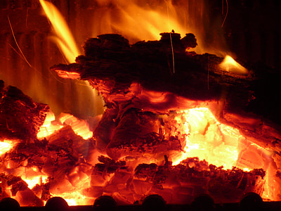eld, glöden, värme, Flame, heta, grillplats, bränna