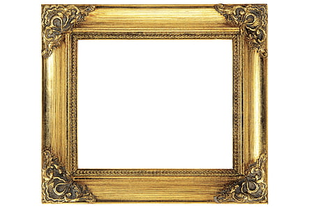 frame, gold, antique, wood, gilded, empty, decoration