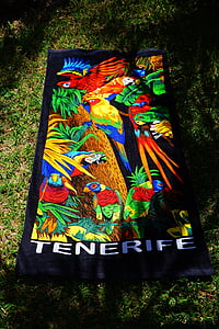 dvielis, Vannas dvielis, Tenerife, krāsains, krāsa, sola dvieli, Terry
