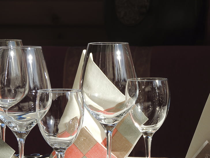 bicchiere di vino, vetro, trasparente, chiaro