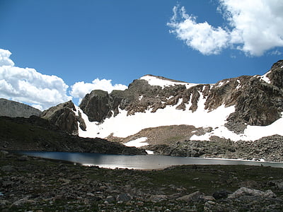 MT, neva, Rocky mountains, Lake dorothy, kalnu ezers, Sniega kalnos