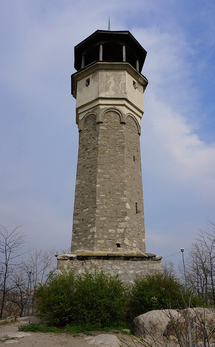 Plovdiv, middelalderske klokketårnet, tårnet, klokke, sahat tepe, danov hill, danov tepe