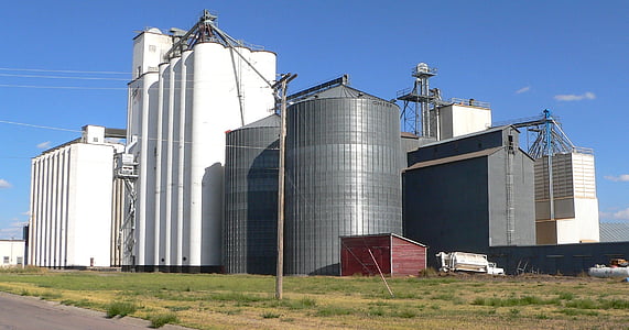 Nebraska, élévateur à grain, Agriculture, grain, plante, entreprise, bâtiments