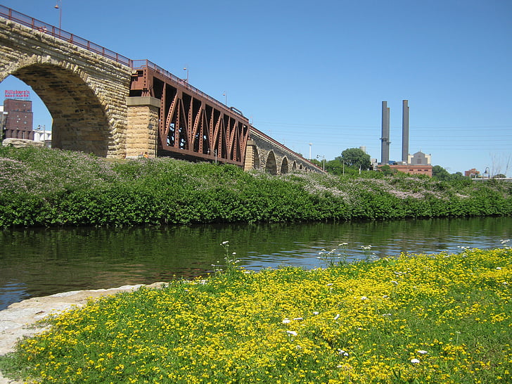 Minneapolis, Podul, Minnesota, Râul, Mississippi, centrul orasului, City