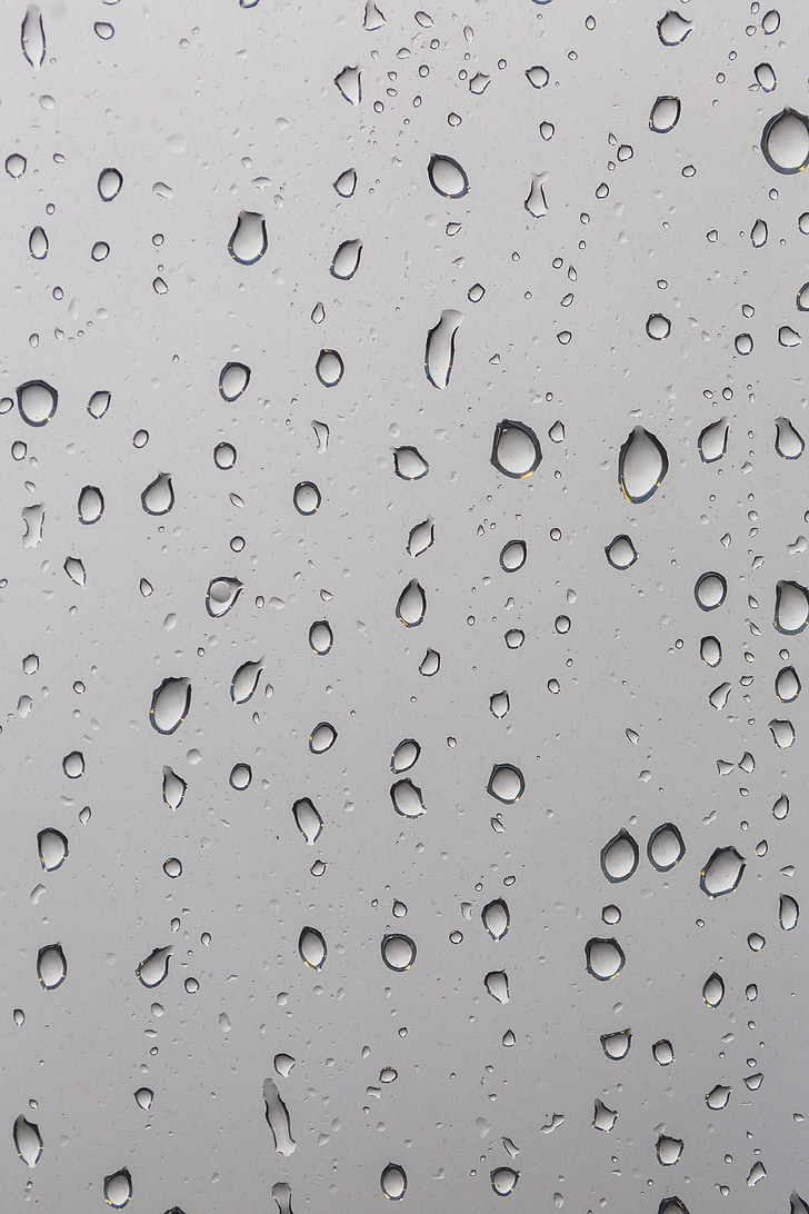 kvapky vody, kvapky dažďa, okenné