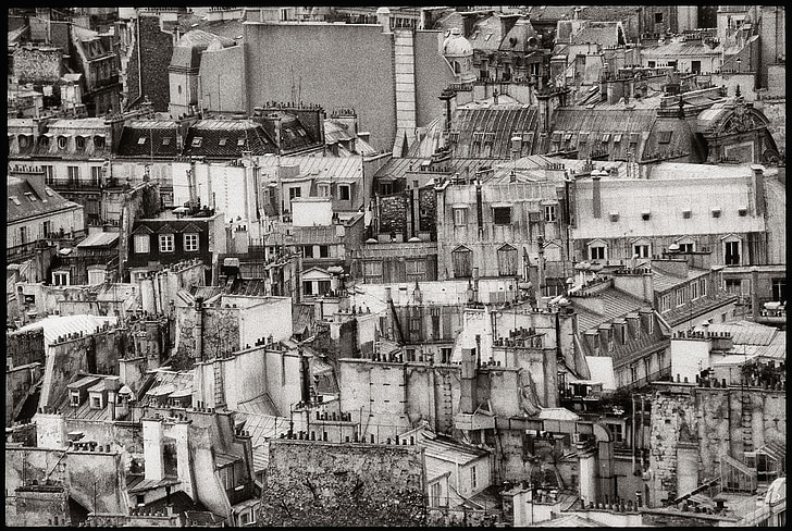 Paříž, Francie, Sacre coeur, střechy, střecha, střecha domu, cihla