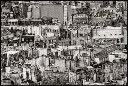 Παρίσι, Γαλλία, Βασιλική της Sacre coeur, στέγες, στέγη, στέγη σπιτιού, τούβλο