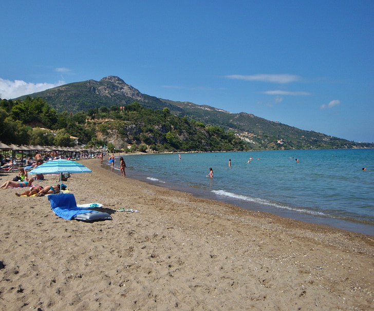 Zakynthos, ön, stranden, havet, Grekland, sommar, helgdagar
