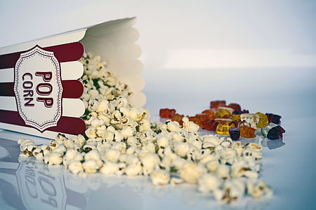 Popcorn, bioscoop, ticket, film, Entertainment, voedsel, maïs