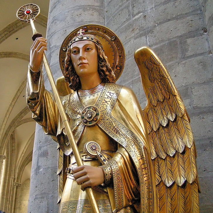Crkva, anđeo, Michel, u Bruxellesu, Belgija, gudula, Arkanđeo