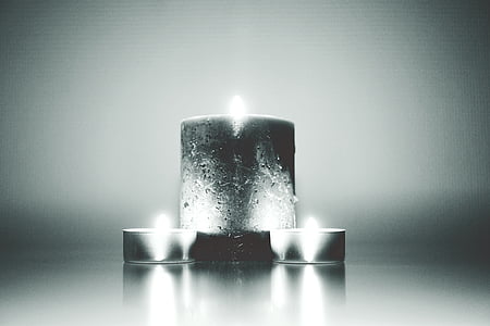 fire, candles, wax, black, white, black and white, grayscale