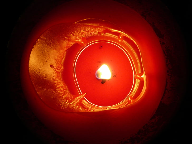 Kerze, Candle-Light, Romantik, Liebe, Stimmung, rot, Wärme