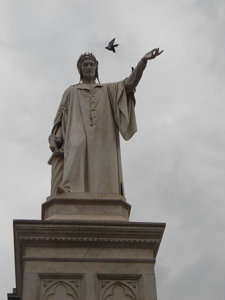 Dante, Square, Piazza, Olaszország, Nápoly, Európa, szobor