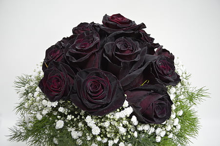 булчински букет, черни рози, черна роза, булчински букети