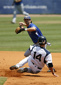 baseball, college baseball, slide into second, second base, base, competition, ballgame