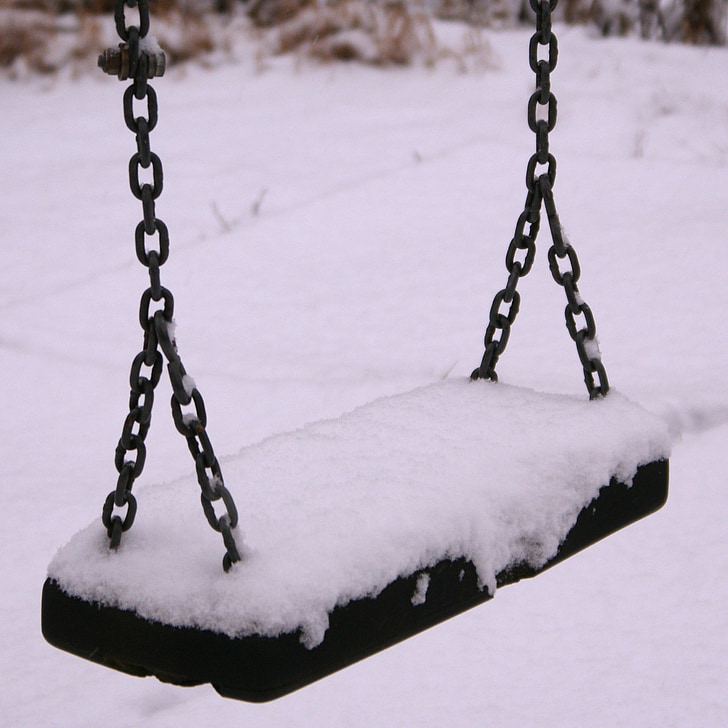 sneeuw, besneeuwde, Swing, winter
