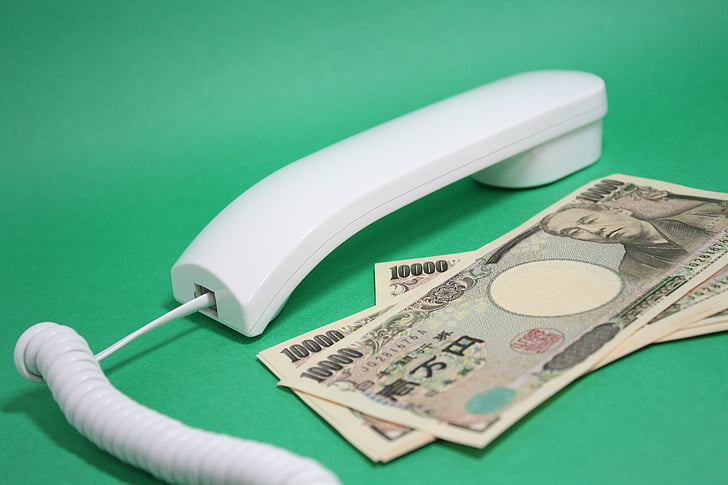yen, telefon, plocka upp telefonen, Don, finansiella, Japan anteckningar, Japan-valuta