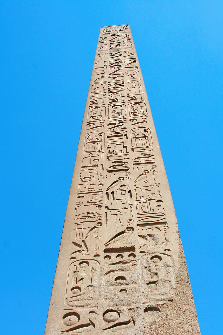 Egypt, Luxor, Karnak temple, obelisk, Hieroglyf, starověké, civilizace