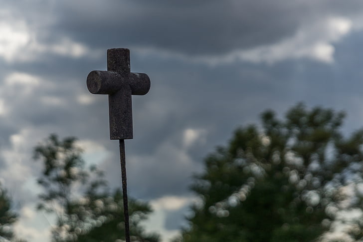 kríž, cintorín, tmavé