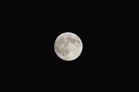 full moon, luna, sky, night, nero